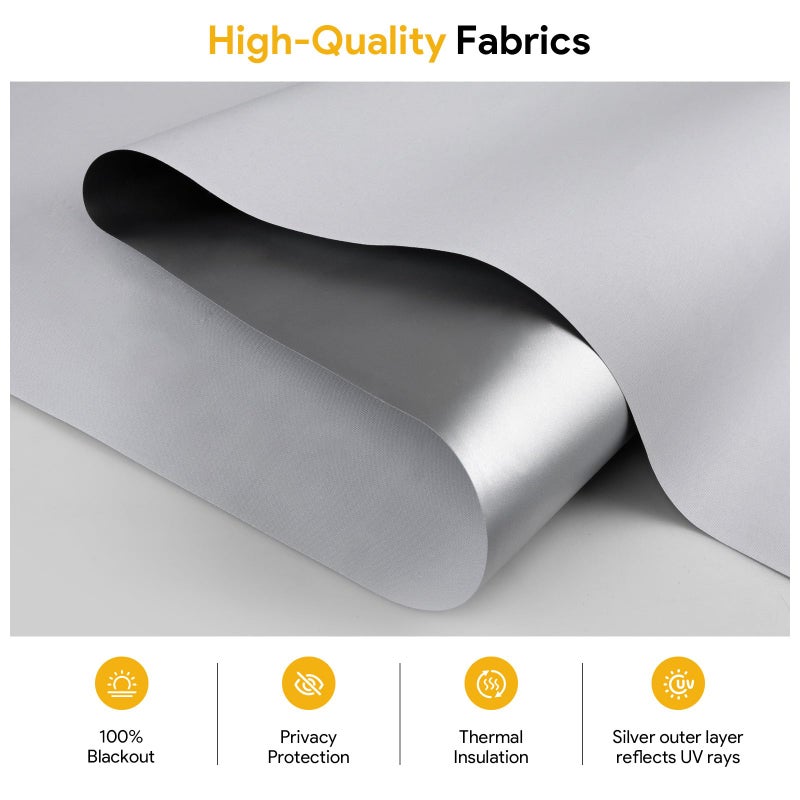 Sunfree Blackout Roller Shades Window Shades Cordless Blackout Window Blinds with Thermal Insulated for Bedroom,Office,24" W x 72" H,White - Image 3